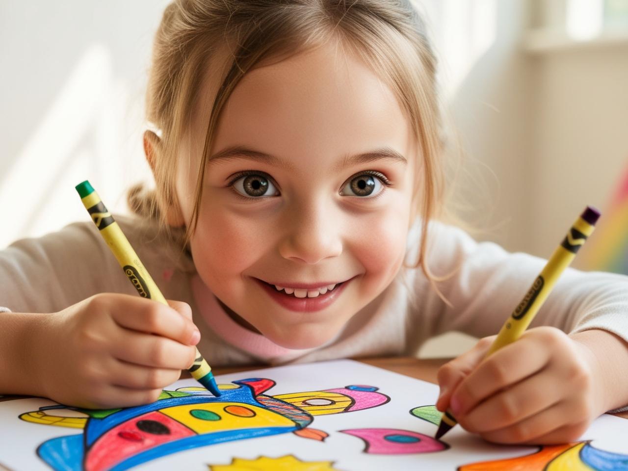 niña coloreando